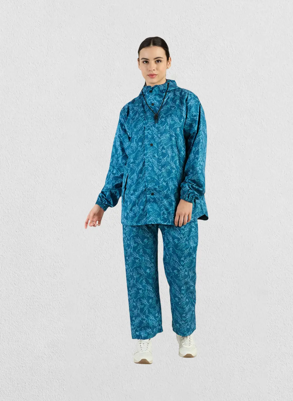 Teal Blue Printed
